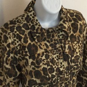 GUESS Leopard Print Denim Jacket.